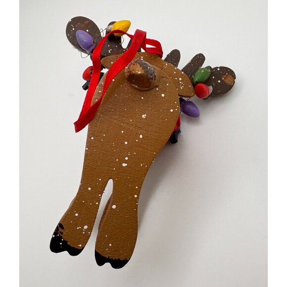 Vintage Kurt S Adler Moose Christmas Tree Ornament Tangled in Lights 1994 - Picture 2 of 8